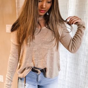 Tan long sleeve blouse